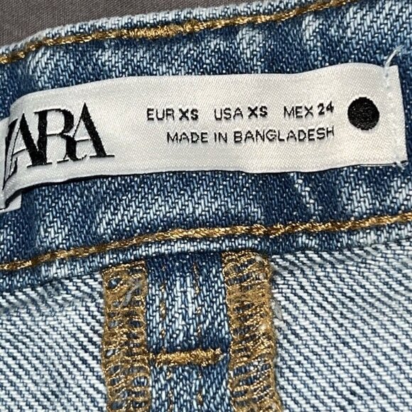 ZARA The Jean Top In Medium Blue Corset Womens Xs Strapless Bustier Denim NWT - Picture 7 of 11